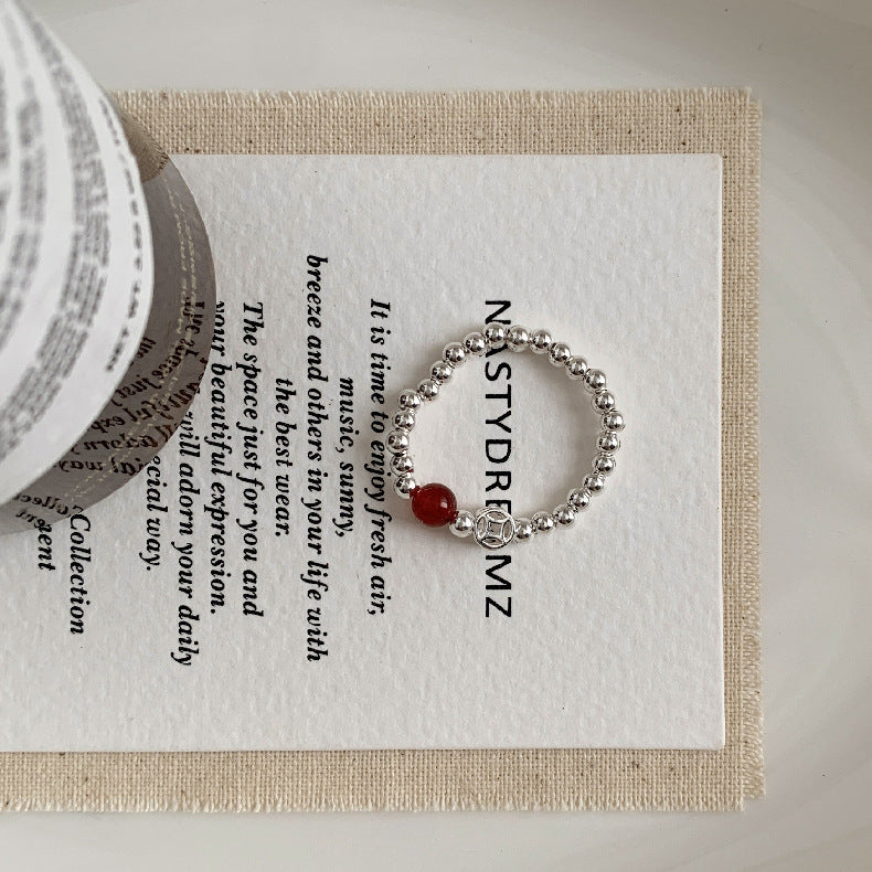 C廠-古風宮廷風葫蘆繡球愛心錢幣大象吉祥淡水珍珠彈力S925純銀戒指「RA」25.11-4