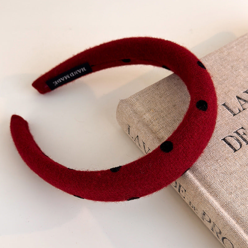 E廠-新年紅色波點大腸髮圈網紅2025新款綁頭髮頭繩高顱頂頭箍洗臉髮捆「27755」25.12-1