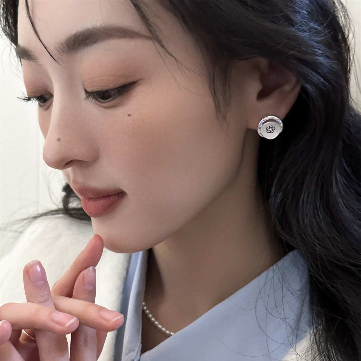C廠-森系百搭小花耳釘女輕奢貴氣不對稱數字耳環小眾設計高級感耳飾「EH-3621」25.06-2