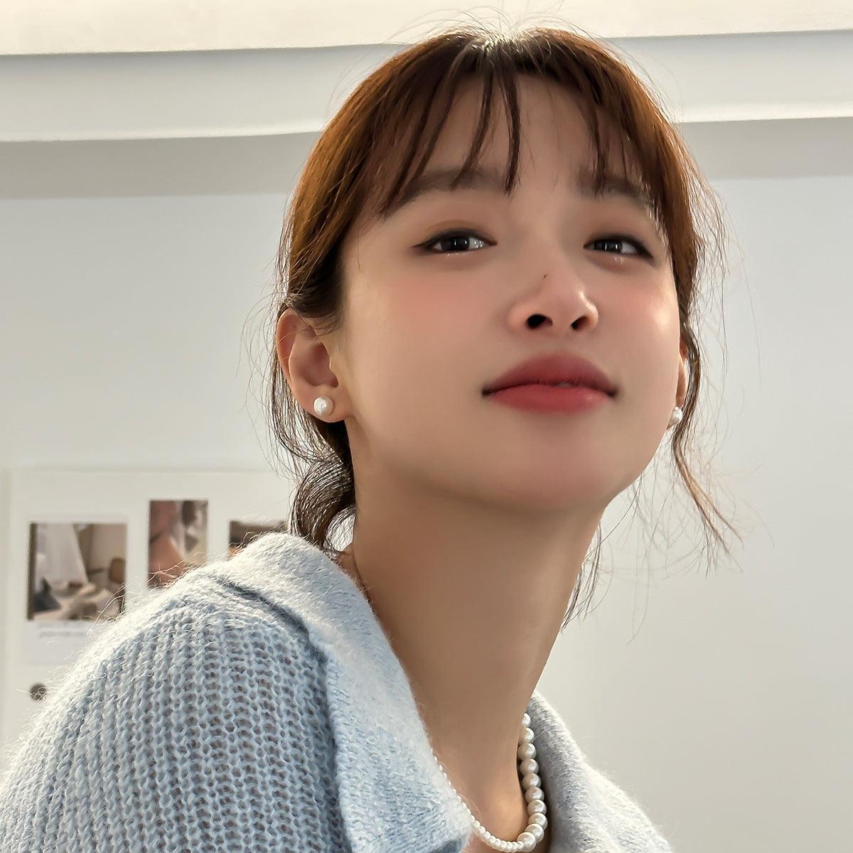 C廠-多尺寸珍珠耳釘女輕奢甜美溫柔925銀針耳飾可愛精緻蚊香盤耳夾夏「EH-2244」23.07-1 - 安蘋飾品批發