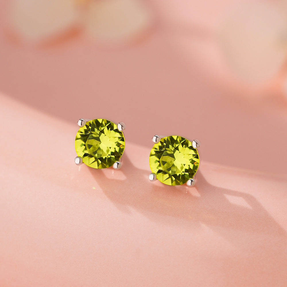 D廠-足銀S999小清新施華洛鋯石耳環女高級感多巴胺新款爆款耳飾「YC8779E_1」25.12-2