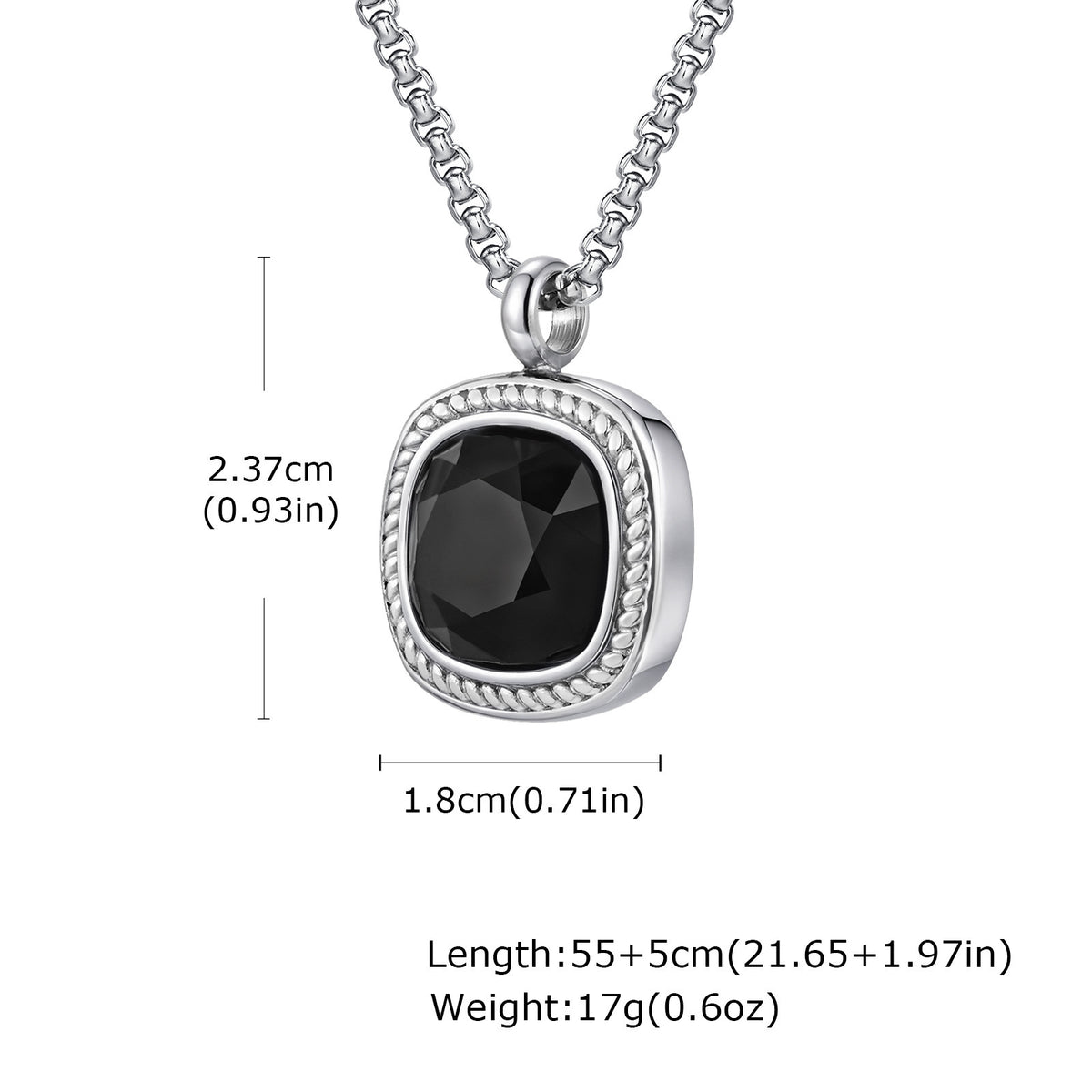 G廠-鈦鋼跨境方形切面吊墜項鍊夏季百搭男士簡約時尚設計感項墜「NC-353」25.11-1