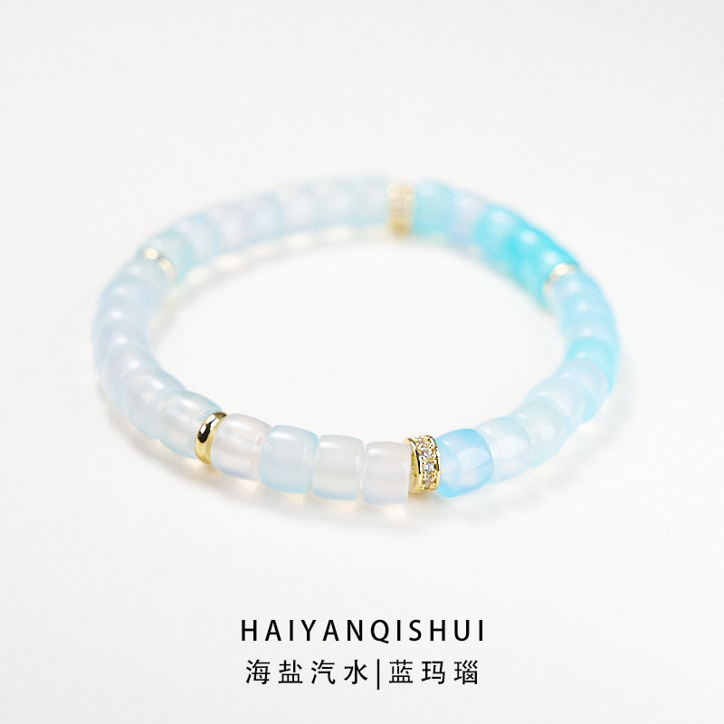 AS廠-2025新款多巴胺手鍊女瑪瑙水晶直切彩虹金鑽多寶高級感手串批發「L001J008」25.04-4