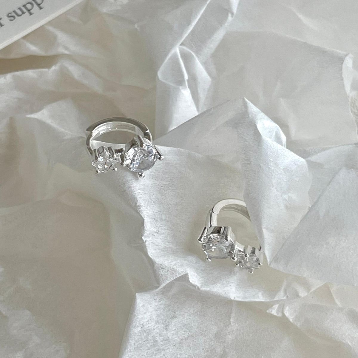 F廠-韓國韓版925純銀鋯石耳扣耳釘簡約氣質百搭ins風耳飾「C1419」25.11-1