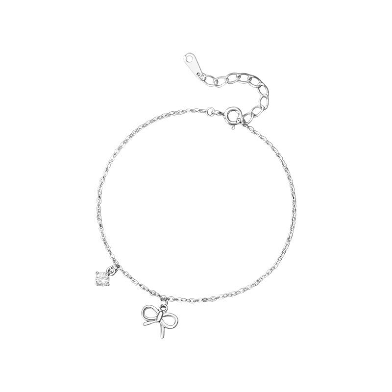 D廠-S999足銀甜美蝴蝶結鋯石手鍊女文藝優雅秋冬氣質小眾閨蜜手飾「YC4519SL_1」25.11-2