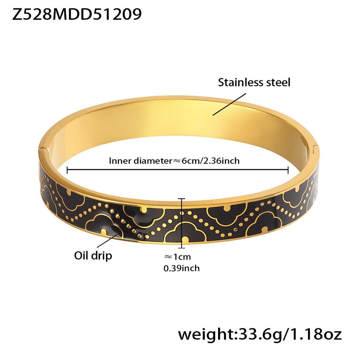 B廠-不鏽鋼琺瑯彩釉卡扣滴油手鐲鍍18k金百搭精美抽象派撞色拼接手環「Z528」25.12-3