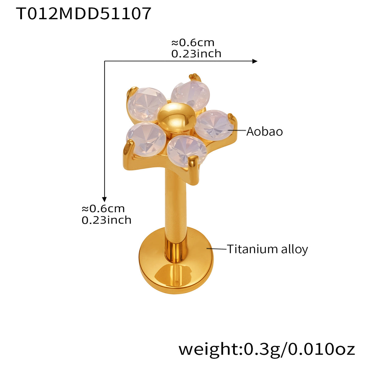 B廠-撒旦的孩子美人魚穿刺唇釘女鈦合釘甜酷辣妹唇環鈦合金飾品「T009」25.11-2