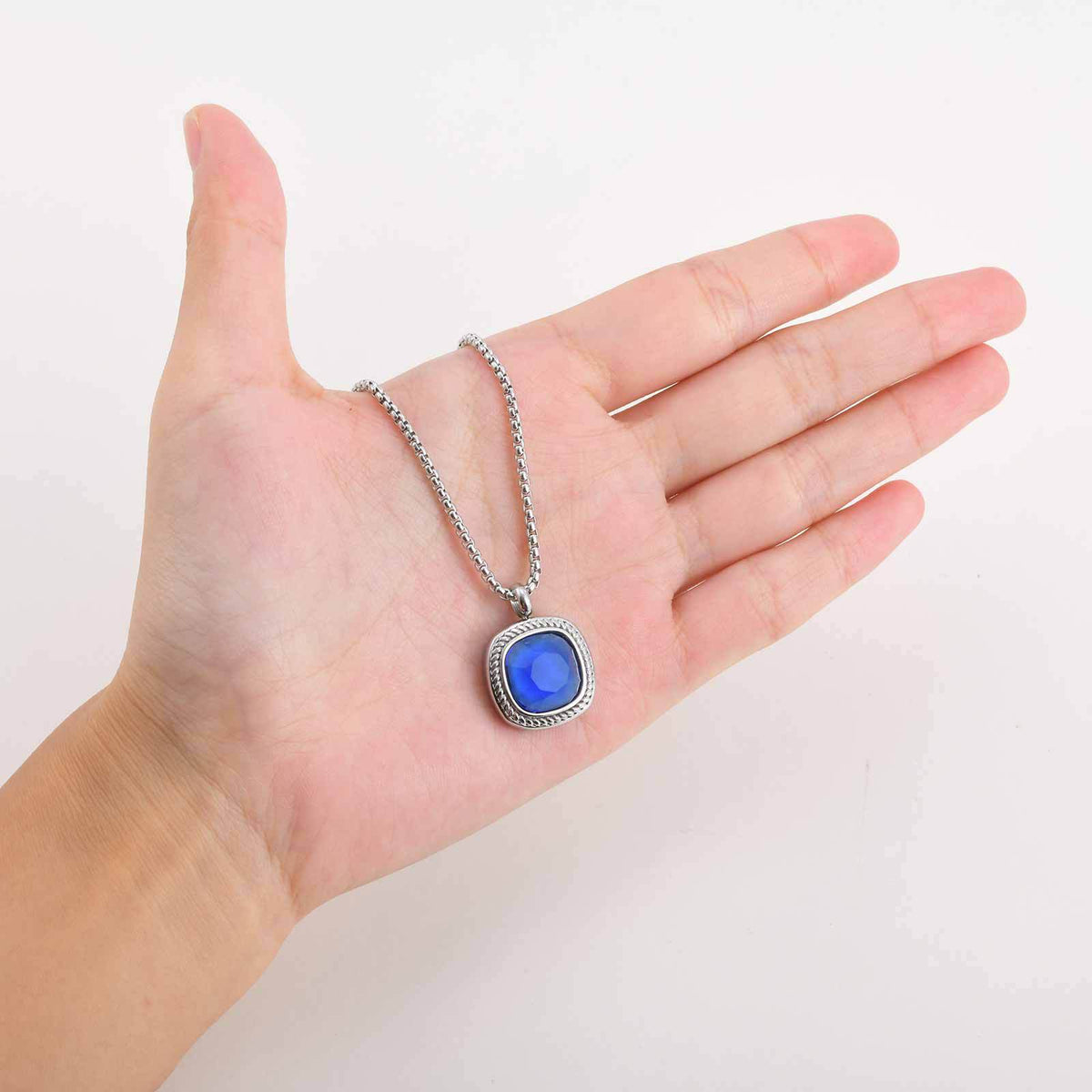 G廠-鈦鋼跨境方形切面吊墜項鍊夏季百搭男士簡約時尚設計感項墜「NC-353」25.11-1