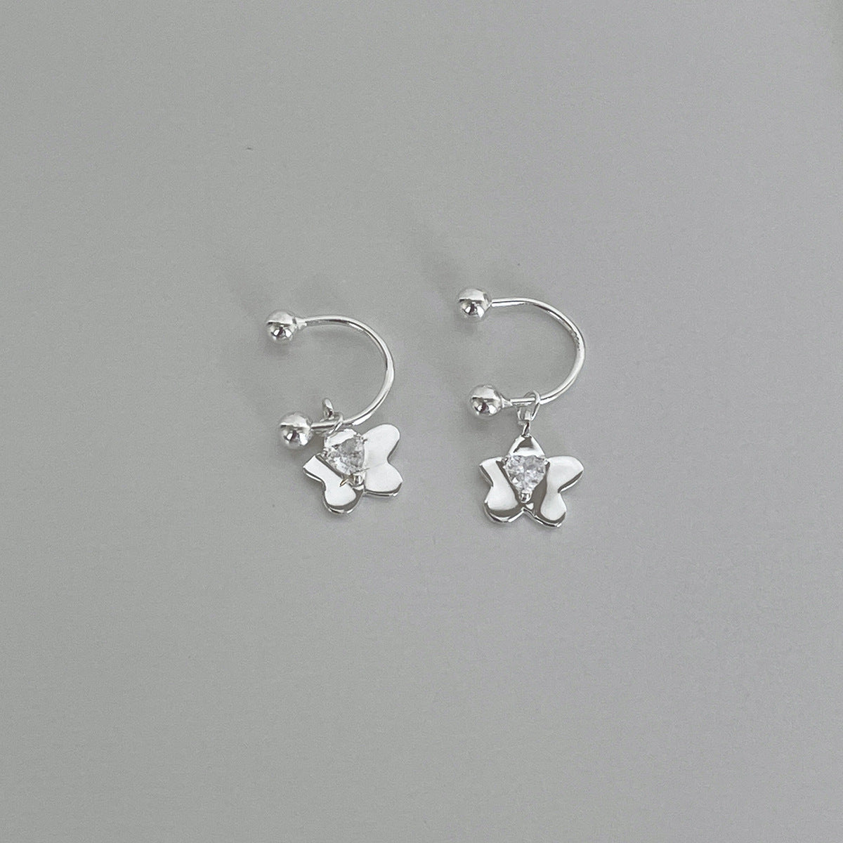 C廠-精緻韓系花朵吊墜耳釘女百搭甜美氣質銀針愛心耳環簡約甜酷風耳飾「EH-4340」25.11-4