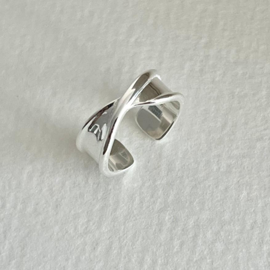 F廠-韓國韓版飾品925純銀戒指網紅不規則折疊戒指指環首飾時尚「J1797」25.11-2