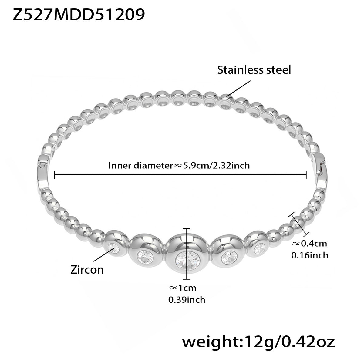 B廠-不鏽鋼超閃5A鋯石卡扣手鐲鍍18k真金歐美跨境INS時尚百搭女士手環「Z525-Z527」25.12-3
