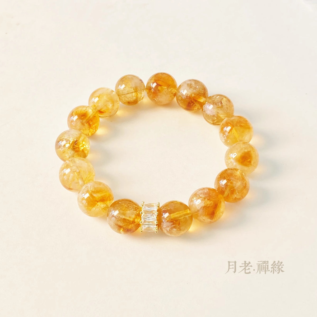 AS廠-天然水晶手鍊黃阿塞斯特萊閃冰片黃塔晶招財好運水晶手串生日禮物「AL84742」25.07-3