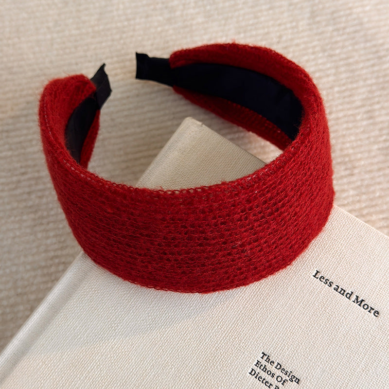 E廠-秋冬針織高顱頂毛線寬邊髮箍女高級感洋氣時尚壓髮頭箍髮卡頭飾潮「27794」25.12-3