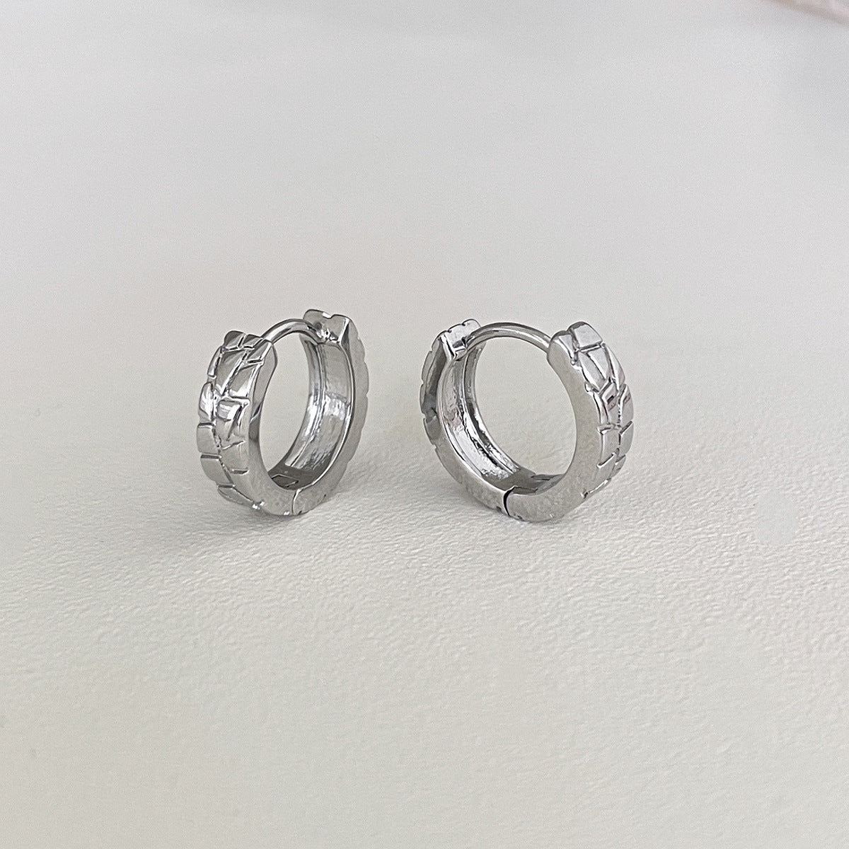 C廠-歐美幾何形素圈銀針耳環女時尚大氣高級感耳圈ins風氣質秋冬耳飾「EH-4174」25.12-1