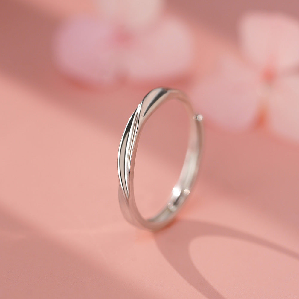 D廠-足銀S999莫比烏斯鋯石情侶對戒簡約設計獨特個性精緻高級戒指「YC3759R_1」25.12-2