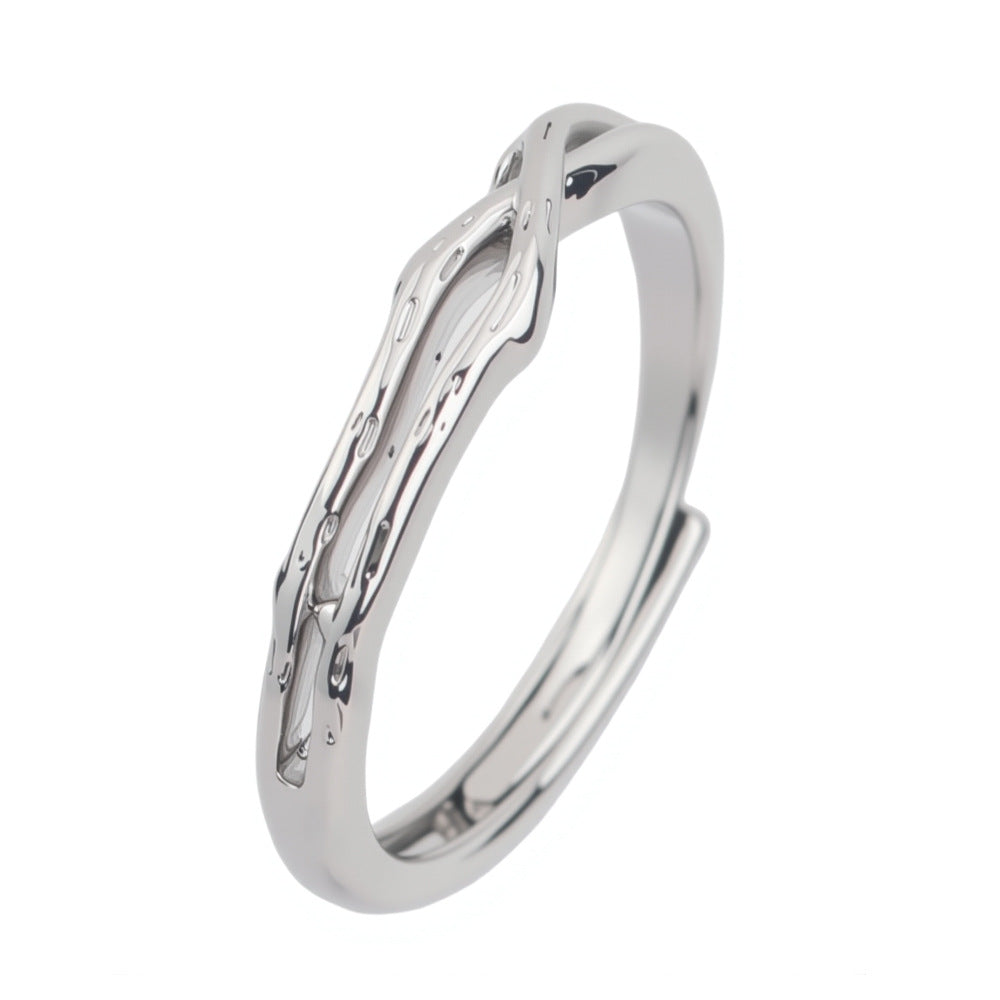 G廠-荊棘四葉草情侶戒指男女一對簡約高級感愛心鏤空對戒時尚百搭指環「J1648」25.11-4