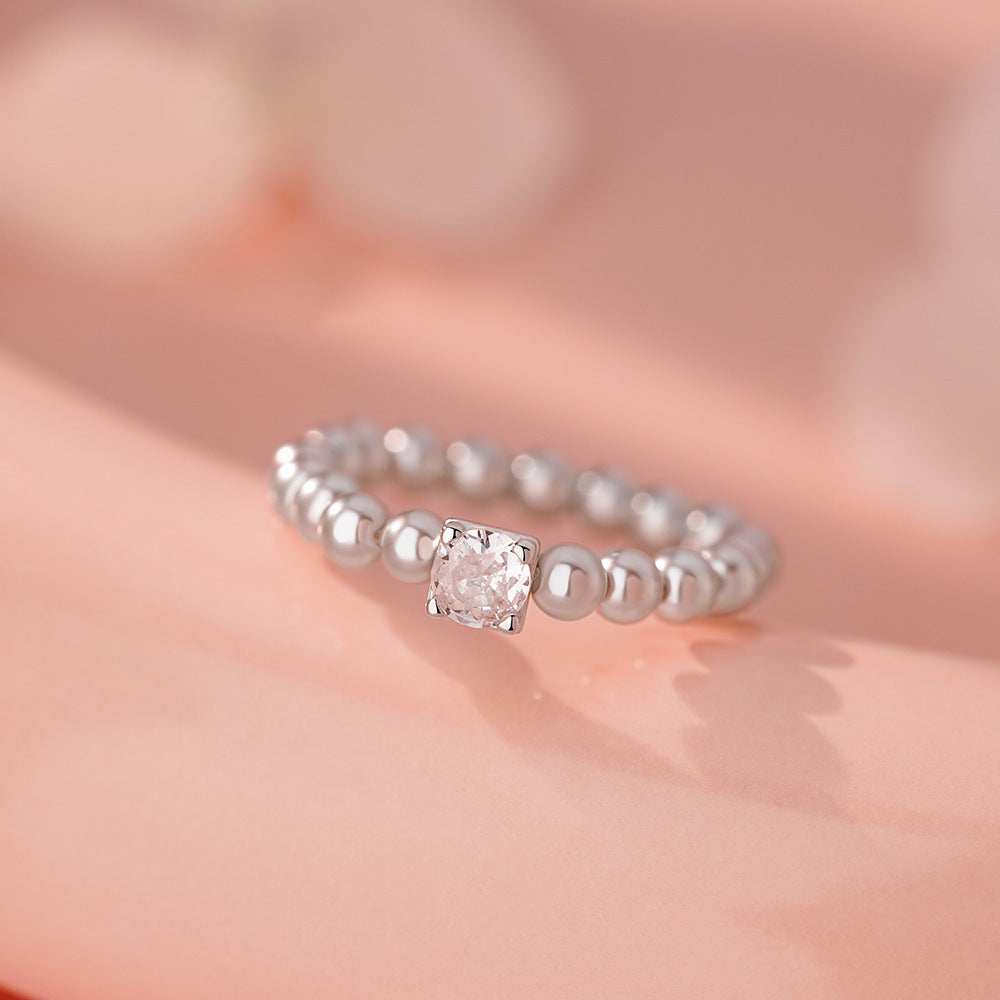 D廠-純銀S925溫柔珍珠戒指女新款韓式簡約文藝法式復古清新手飾「YC5467R」25.12-3