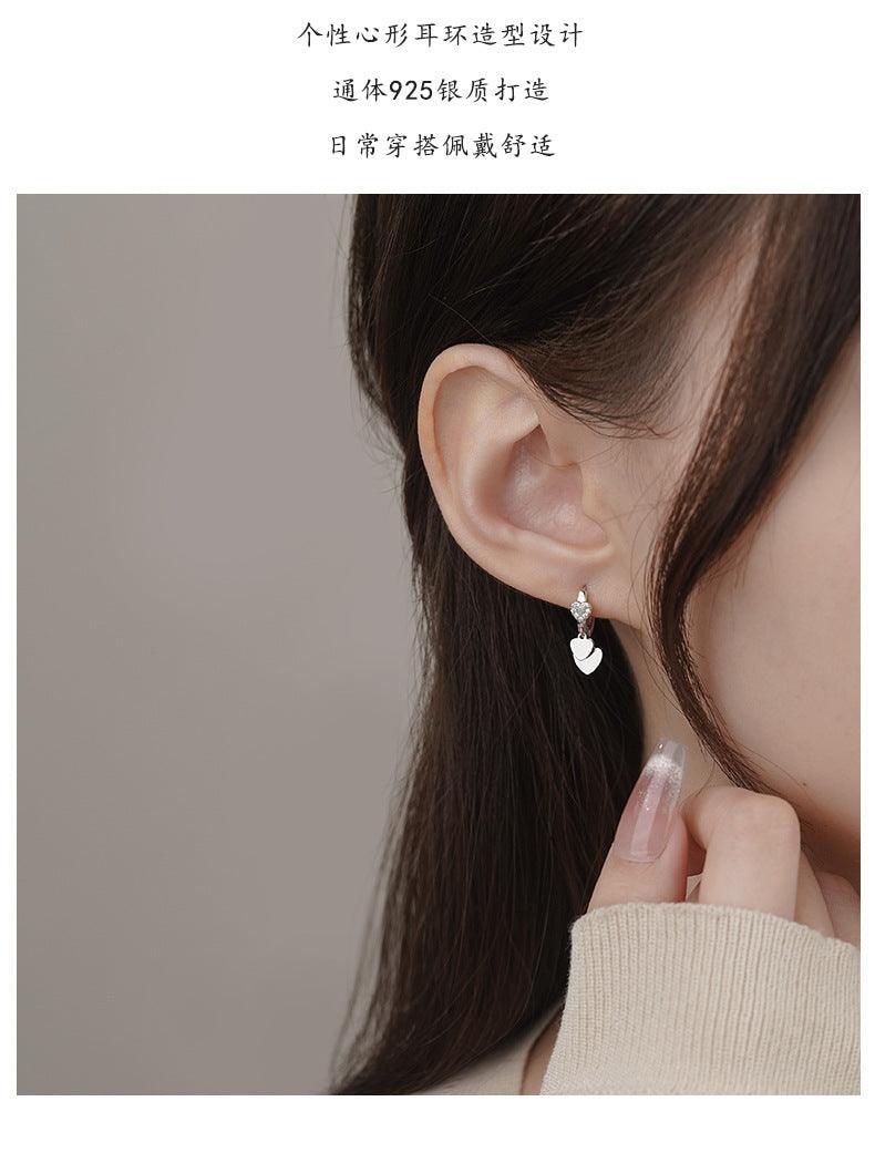 D廠-S925純銀氣質愛心扣女甜美溫柔可愛百搭超閃小眾耳環批發「YC6260E_1」25.03-4