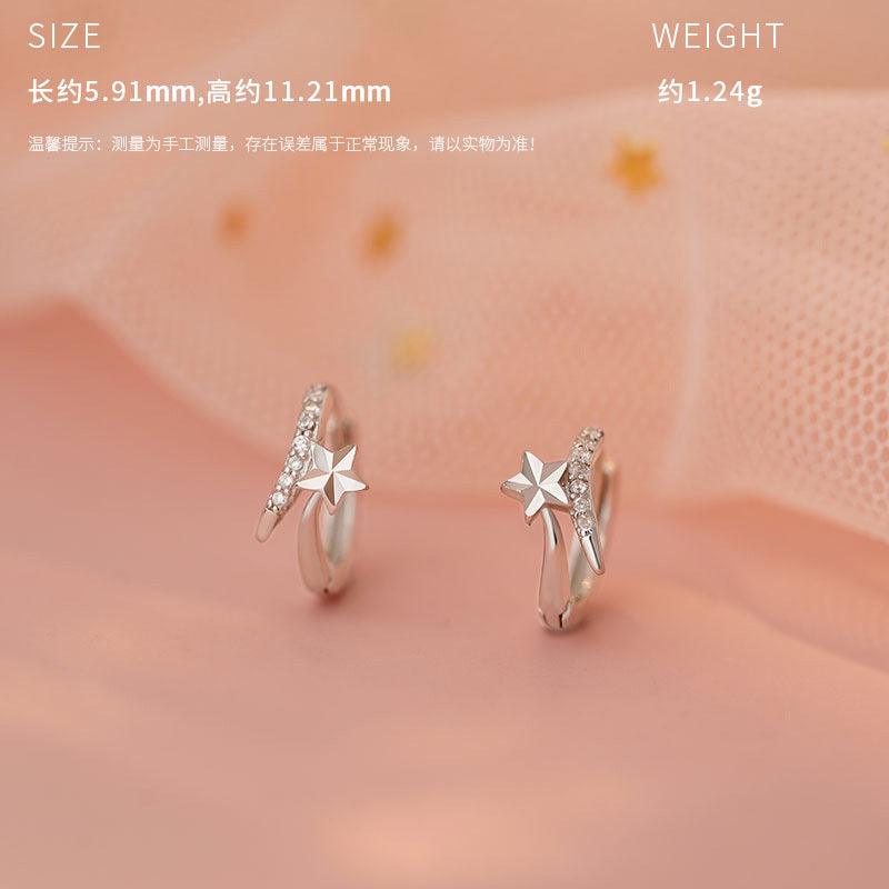 D廠-原創S925純銀閃萌星系列可愛多款式清新文藝甜美獨特耳飾批發「YC8024E_1」25.04-2