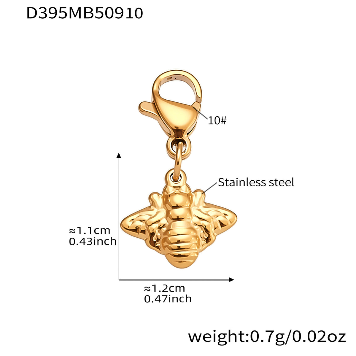 B廠-新款不鏽鋼DIY多吊墜小蜜蜂項鍊手鍊腳鏈套裝小眾時尚飾品「TXP392」25.09-3