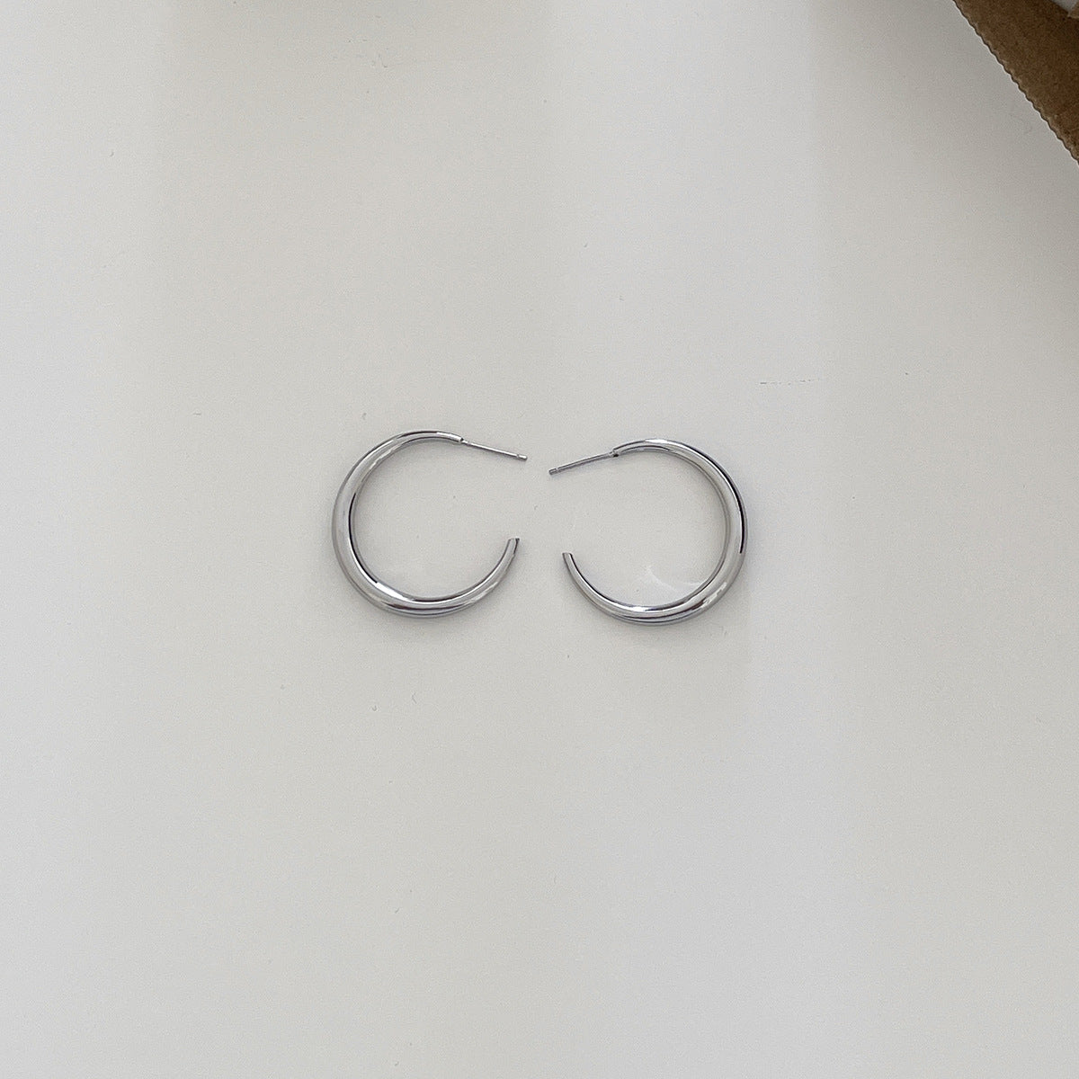 C廠-歐美冷淡風誇張大圓圈耳環輕奢小眾氣質銀針耳釘網紅同款秋冬耳飾「EH-4183」25.11-1