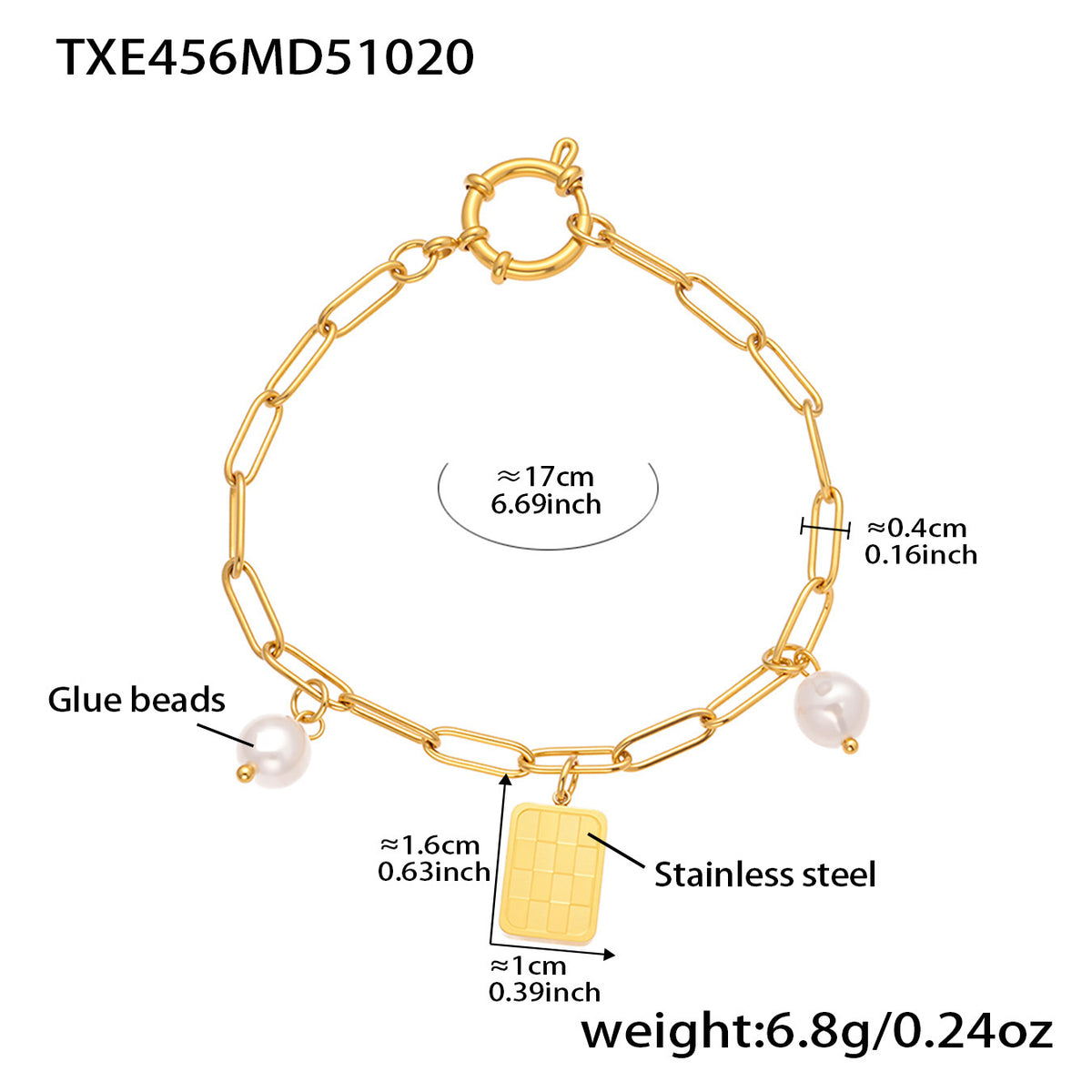 B廠-不鏽鋼異形膠珠圓牌女王DIY多配件珠寶扣手鍊項鍊飾品套裝「TXP456」25.10-5