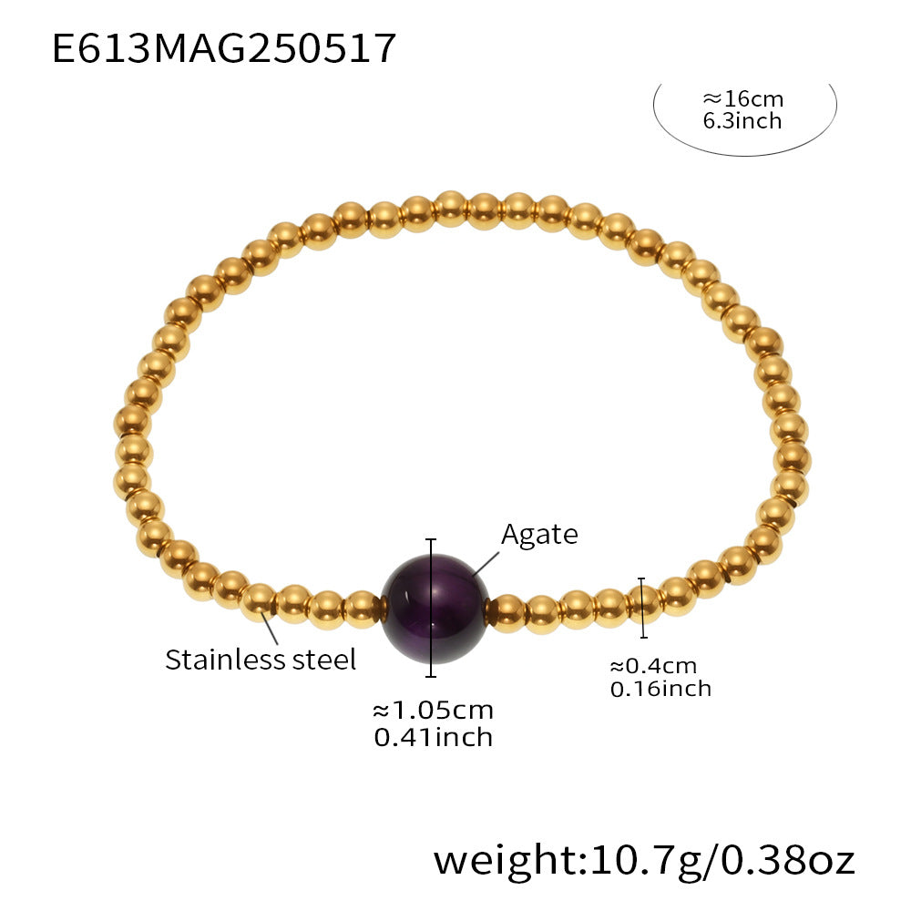 B廠-十字架手鍊手工串珠歐美風女士輕奢防水耐磨不鏽鋼18K真金「E613」25.05-4