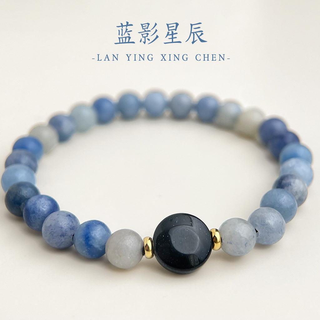 A廠-天然石新中式藍東陵手鍊民族風景區熱賣款原創設計手工手飾女「S192」25.03-4
