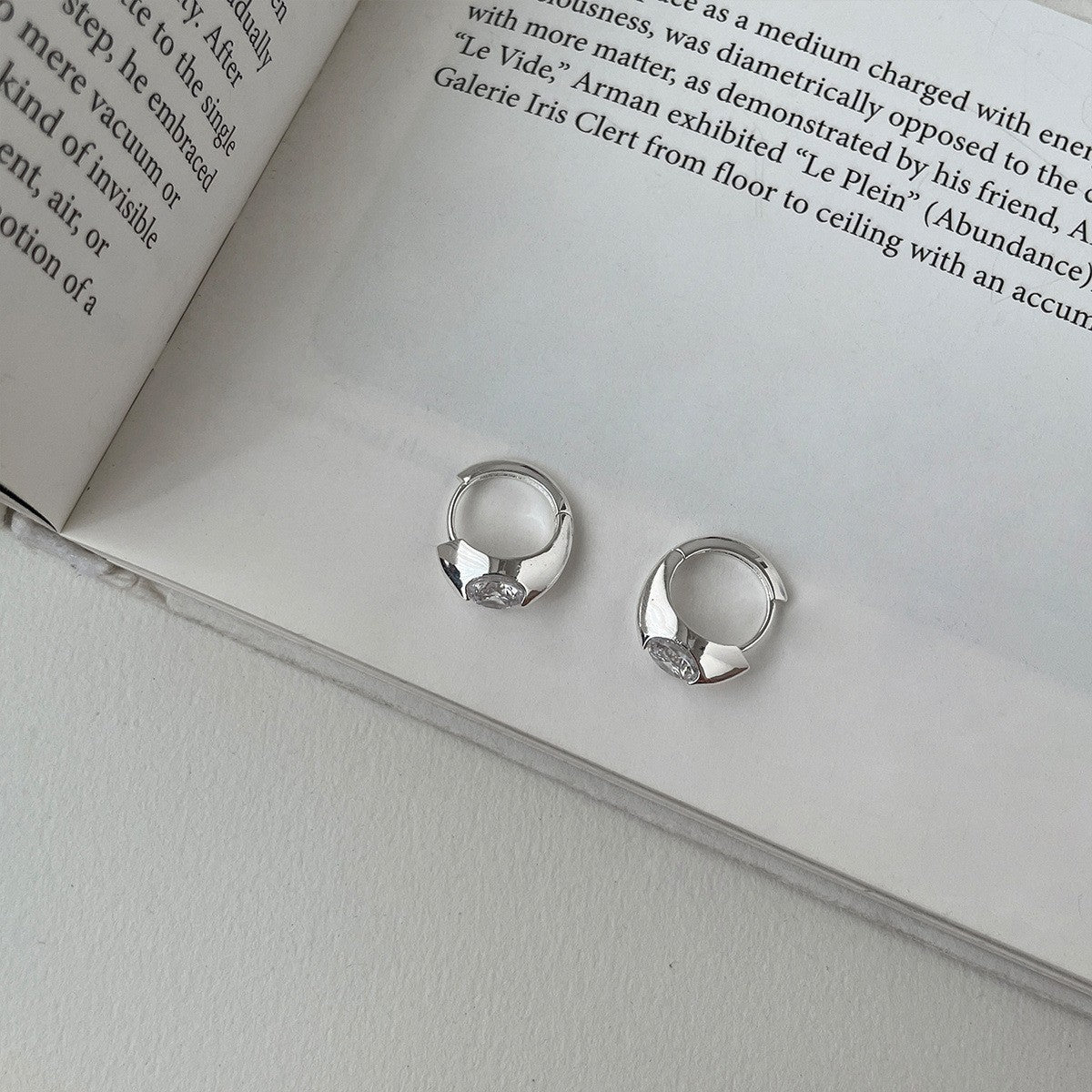 C廠-耳環新爆耳釘小眾設計鋯石耳圈銀針耳耳飾女高級感氣質耳飾「EH-2549.SJ」25.12-3