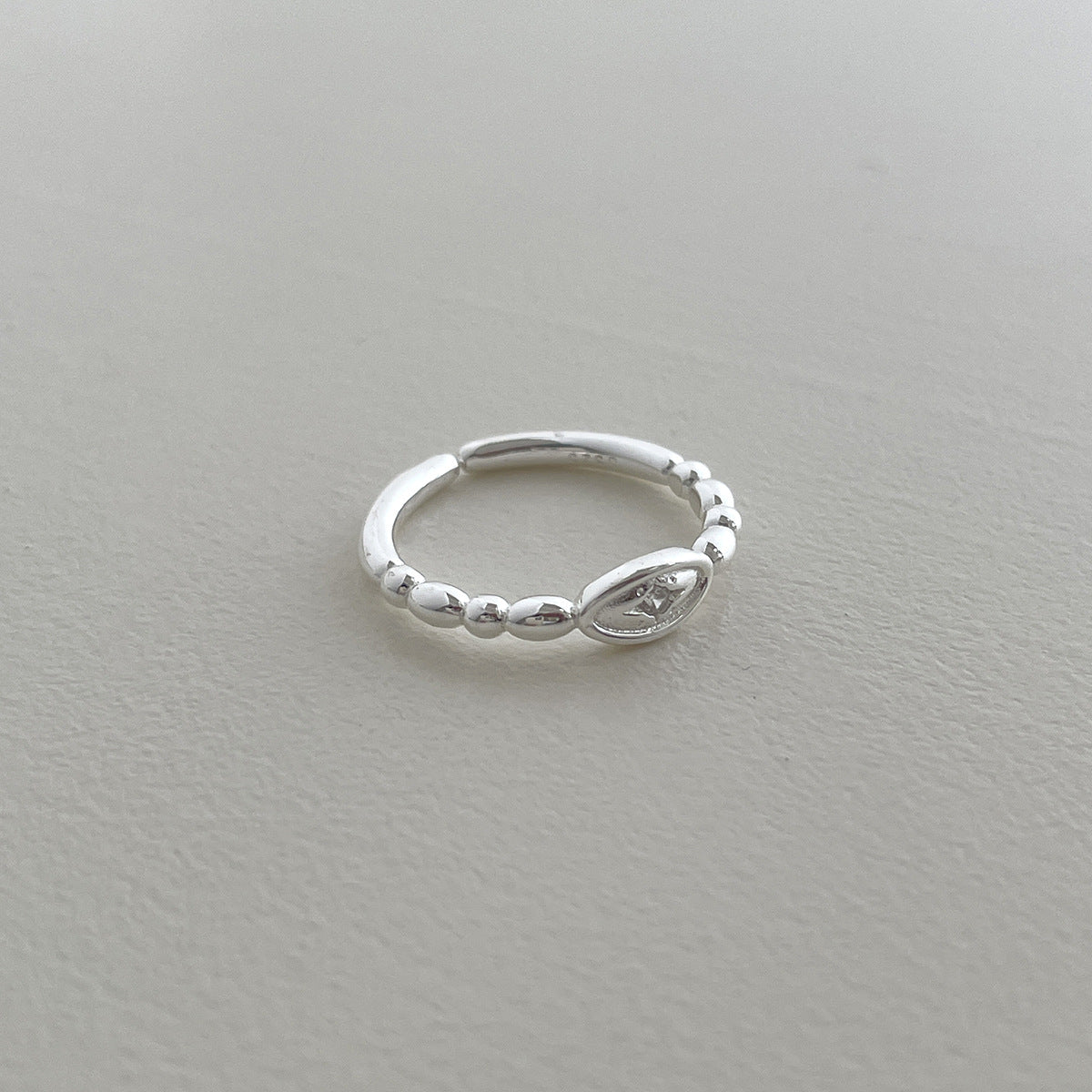 C廠-韓系簡約純銀愛心戒指女小眾精緻星星鋯石食指戒設計高級感新指環「JZ-0719」25.11-1