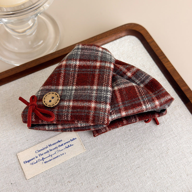 E廠-韓系ins蝴蝶結格紋抓夾女2025新款大號復古髮夾後腦勺盤髮鯊魚夾「27613」25.10-5