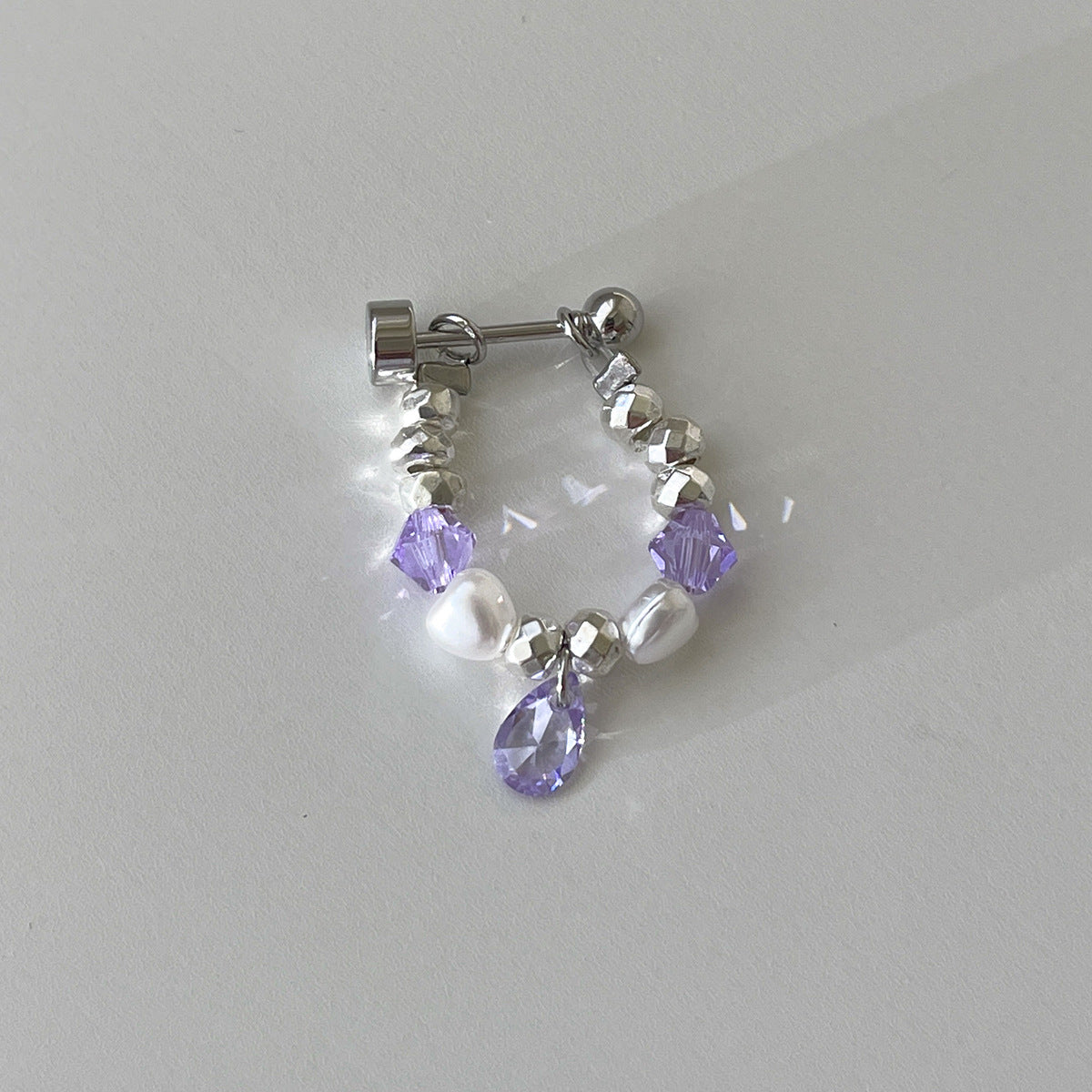 C廠-彩色多巴胺水滴鋯石耳環女輕奢百搭甜美碎銀鈦鋼耳圈精緻秋冬耳飾「EH-4281」25.11-4