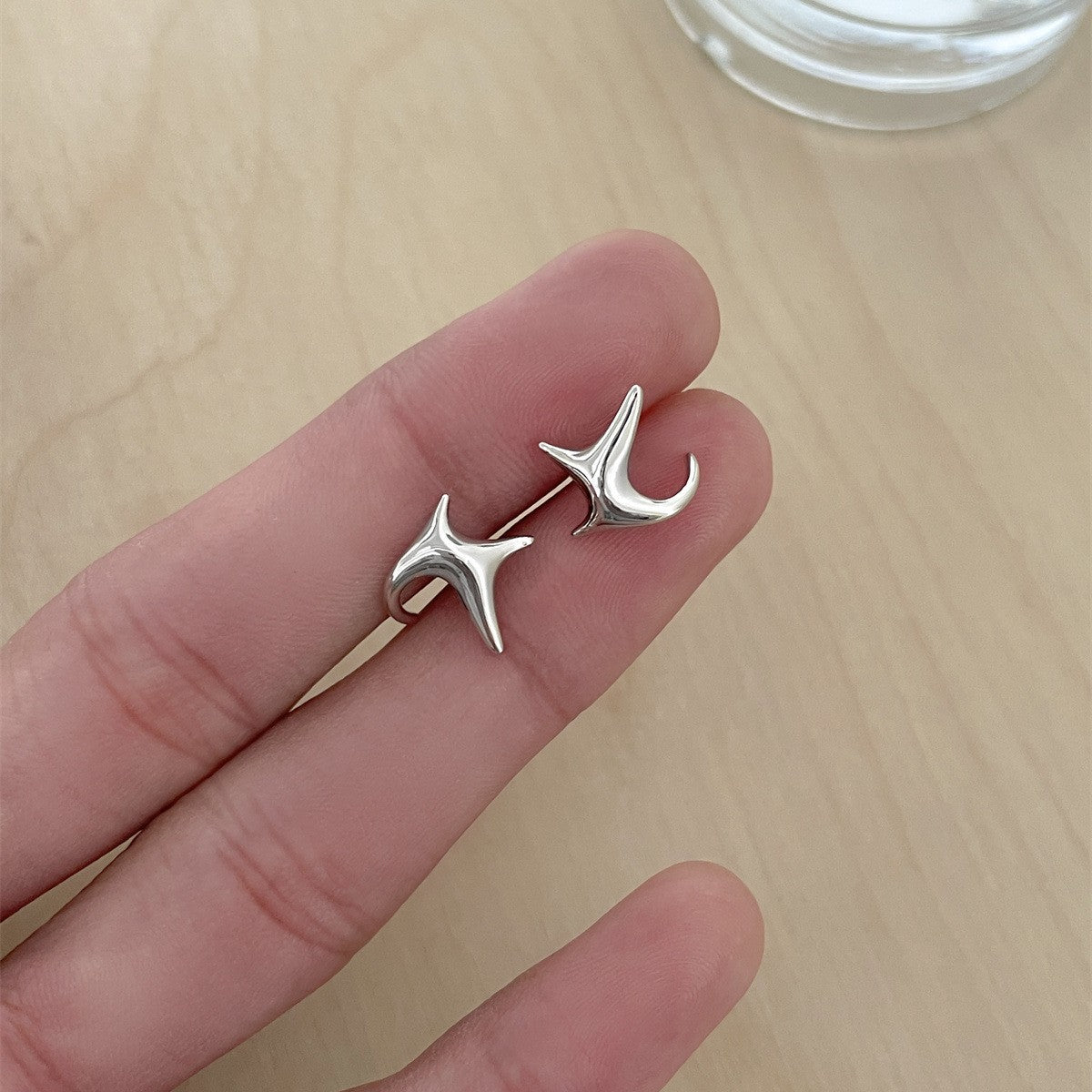 C廠-甜酷冷淡風幾何不規則耳釘女輕奢高級感銀針耳環獨特小眾時尚耳飾「EH-3804」25.09-1