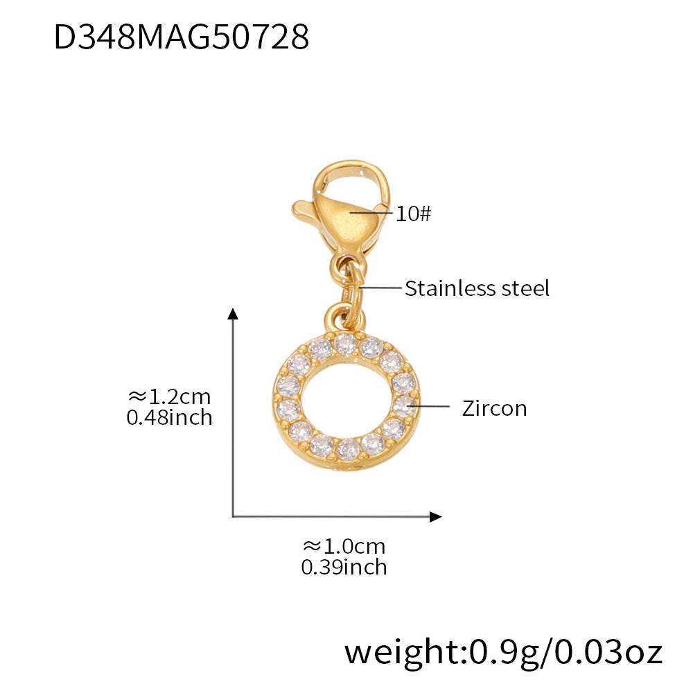 B廠-ins風小眾DIY圓圈鋯石手鍊不鏽鋼18K金女式手圈不掉色飾品「E424」25.08-1