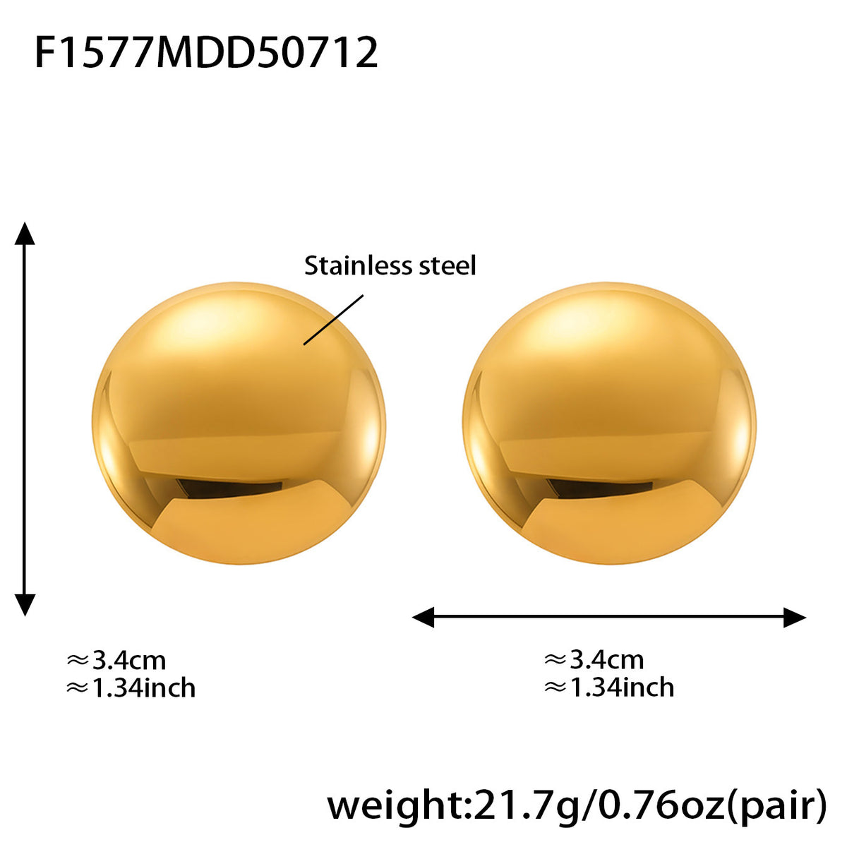 B廠-歐美不鏽鋼圓形愛心拼色耳環高級耳釘鈦鋼耳飾跨境earring「F1577-F1488」25.07-3