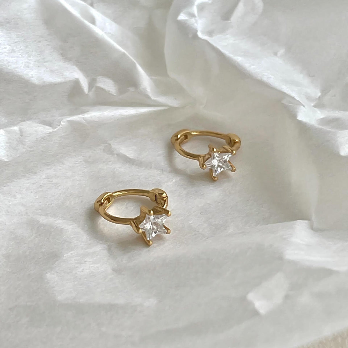 F廠-韓國韓版925純銀星星鋯石耳扣耳環簡約氣質百搭ins風耳飾「C1423」25.11-4