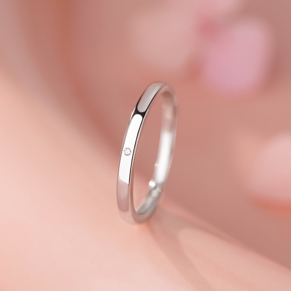 D廠-S999足銀高級感幾何鋯石對戒情侶對戒小眾設計戒指送女友戒指「YC4861R_1」25.12-2