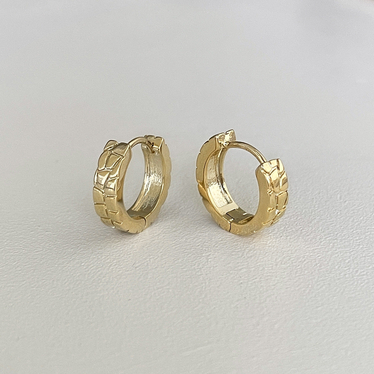 C廠-歐美幾何形素圈銀針耳環女時尚大氣高級感耳圈ins風氣質秋冬耳飾「EH-4174」25.12-1