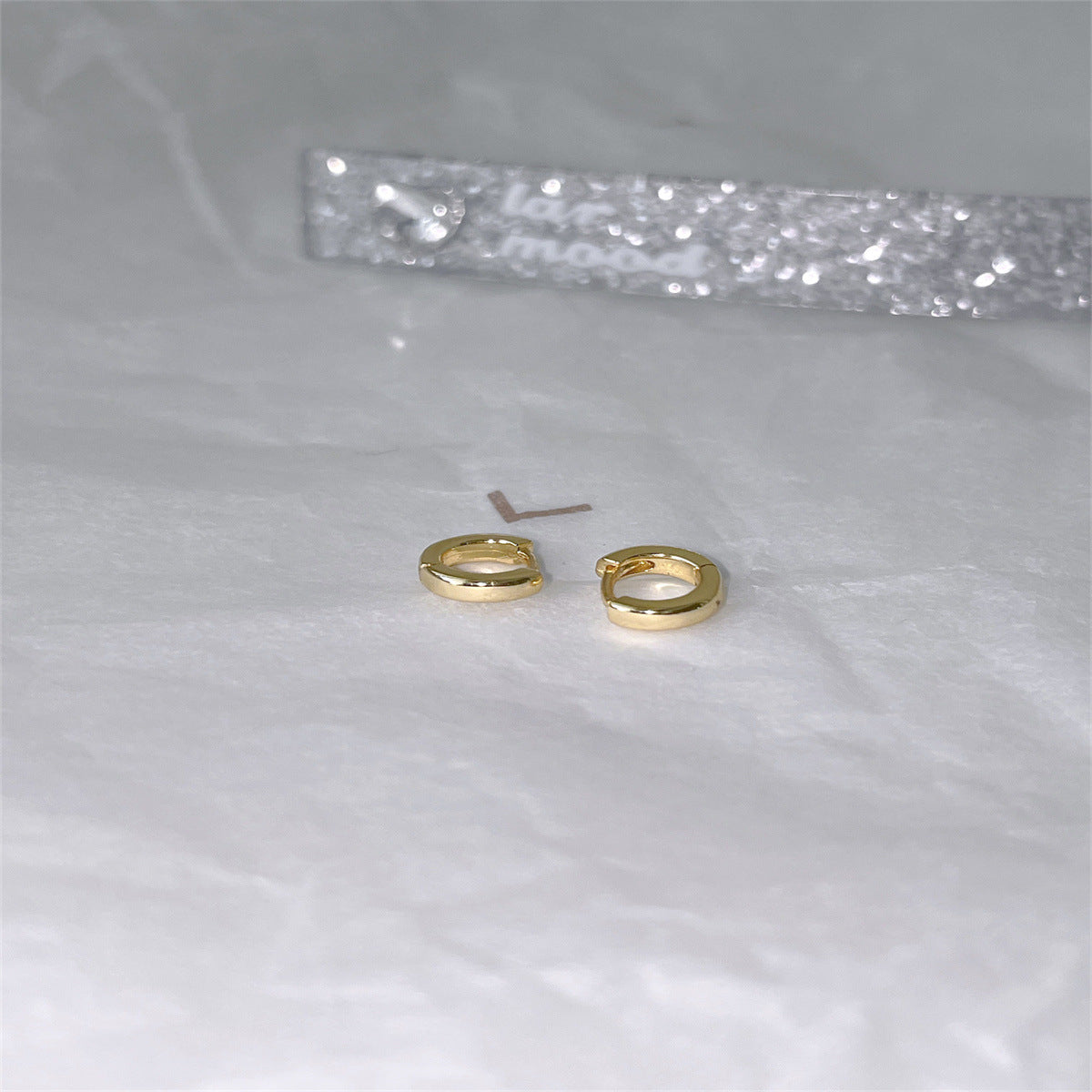 C廠-極簡冷淡風鋯石耳環女輕奢高級感mini純銀耳圈精緻時尚氣質耳扣「EH-4209」25.10-3