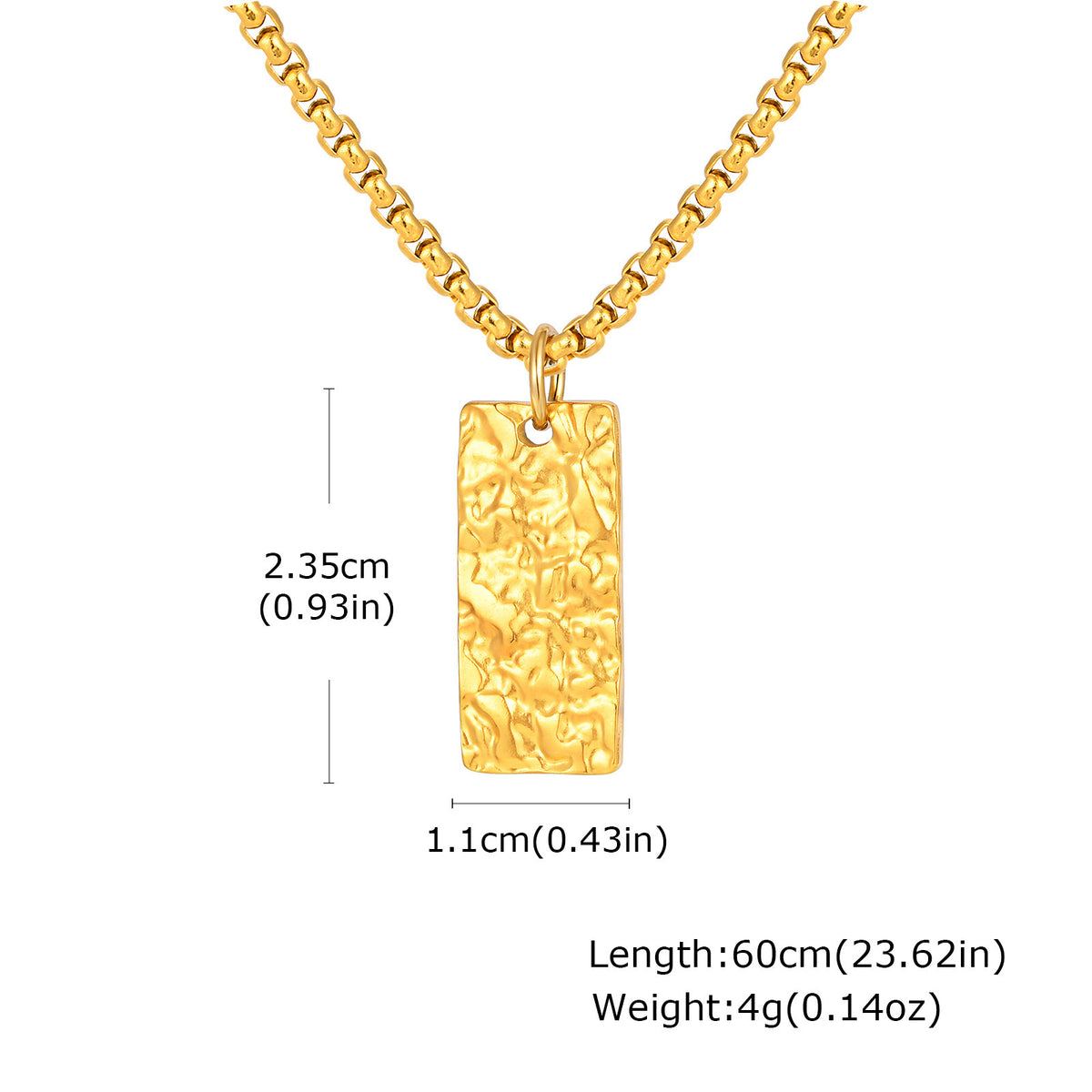 G廠-不鏽鋼潮流新款長方形正反褶皺紋理感設計幾何吊墜黑色「PN-2194」25.11-1