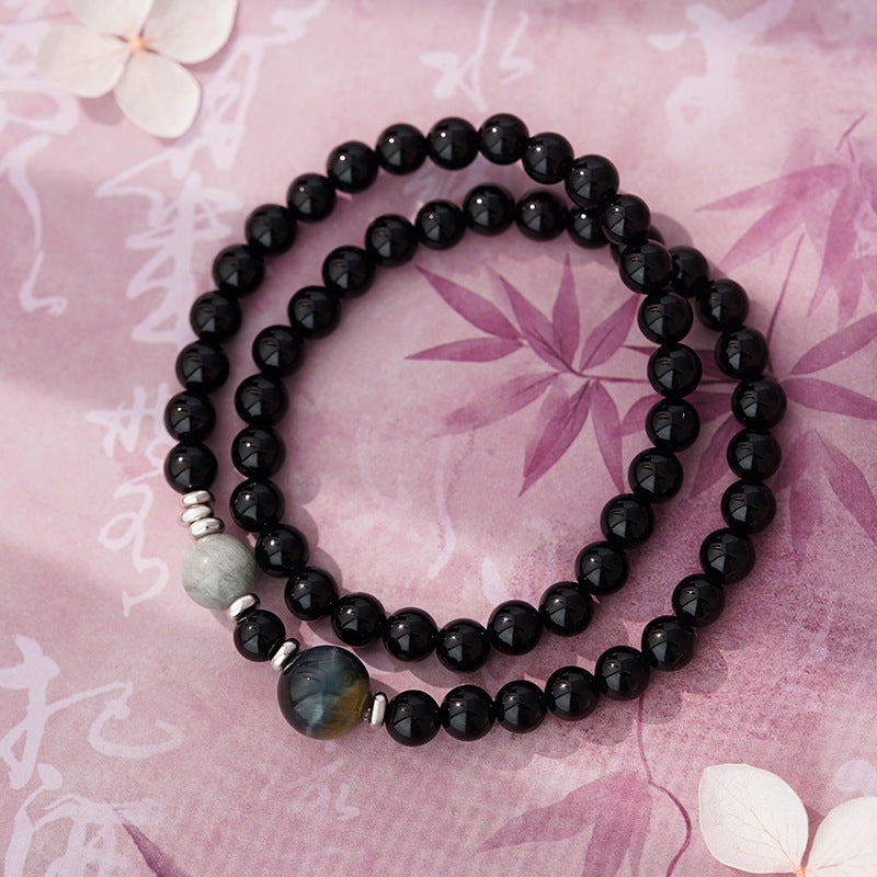 D廠-S999足銀男女雙層情侶手鍊古風幾何手串飾品溫柔個性手飾「YC4870SL_1」25.11-2