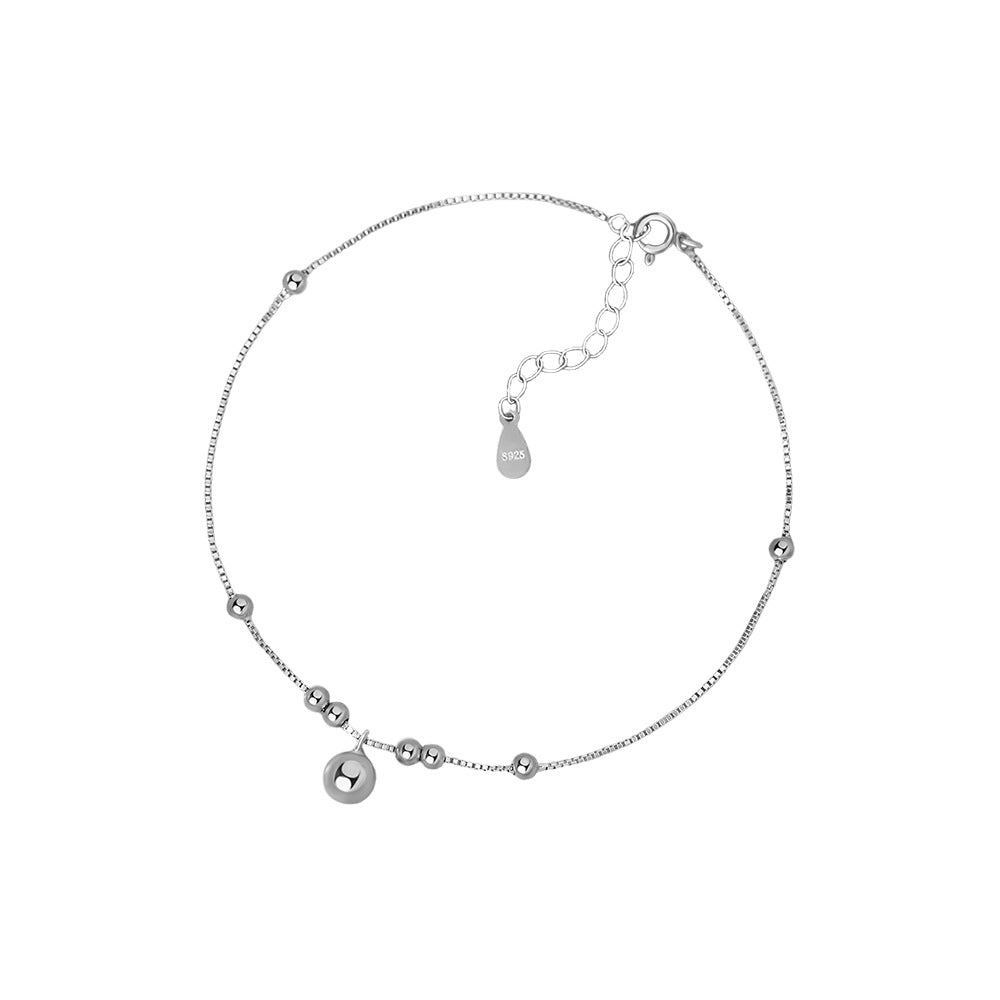 D廠-純銀S925小眾設計轉運珠腳鍊女幾何新中式國風百搭簡約腳鍊批發「YC4635SL_1」25.12-3