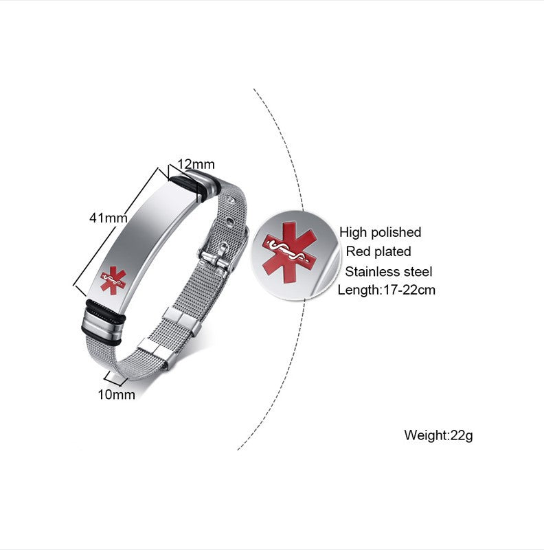G廠-不鏽鋼網狀彎牌手鍊黑色手鐲可刻字鐳射配飾批發「BR-520」25.08-3