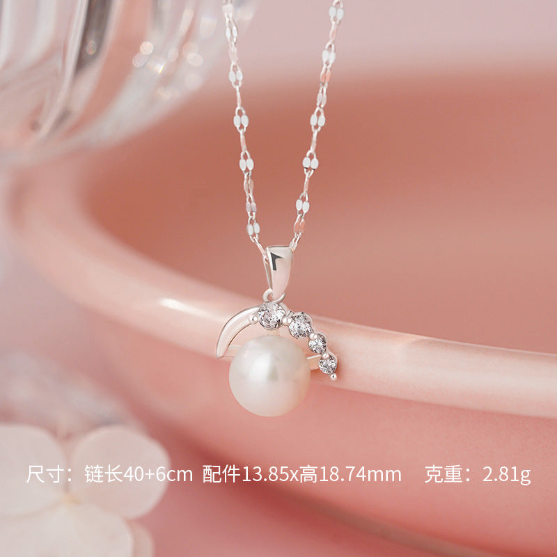 D廠-S999足銀珍珠項鍊吊墜法式復古耳環輕奢精緻小眾百搭首飾項鏈「YC0812N_1 YC6405E_1」25.11-1