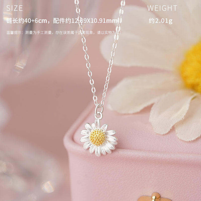 D廠-S999足銀文藝菊花耳環菊花手鍊菊花項鍊清新優雅精緻韓風首飾「YC0371N_2 YC4657SL_1 YC6406E_1」25.09-3