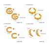 B廠-歐美金屬小眾個性百搭耳釘C型幾何耳環鈦鋼鍍金設計感耳飾套裝女「F1152-65」24.04-4