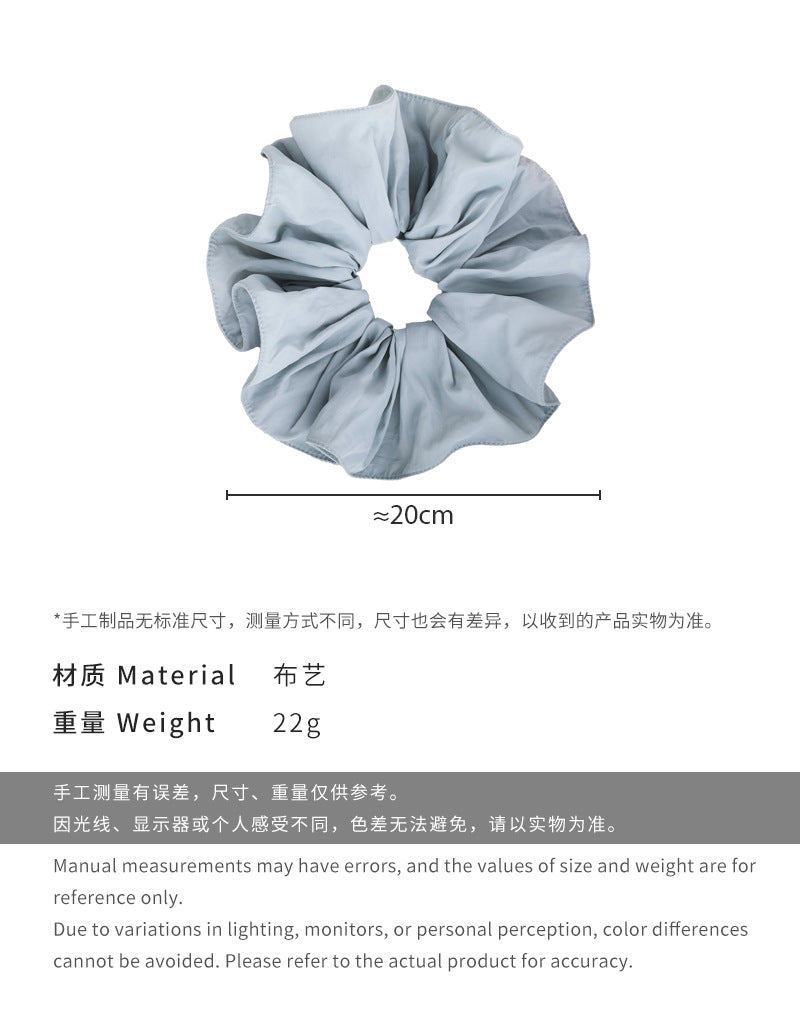 E廠-純色大號木耳花邊髮圈簡約百搭少女髮飾高馬尾大腸圈髮繩髮飾頭飾「27067」25.06-2