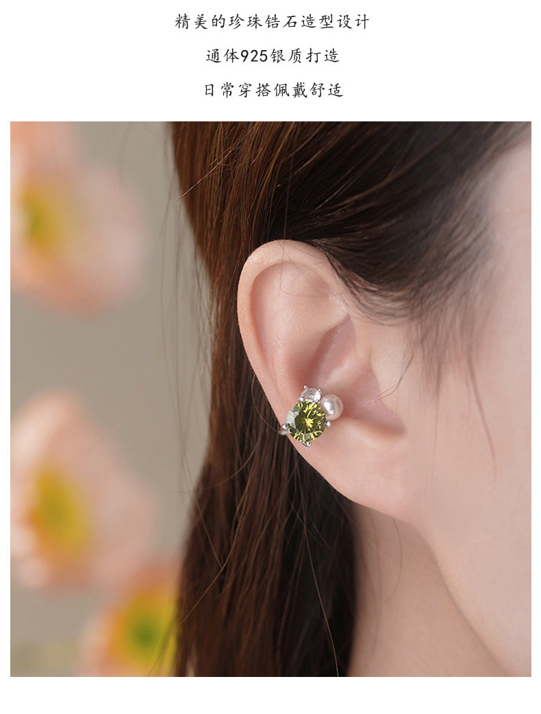 D廠-S925純銀精美小燈泡珍珠耳骨夾女輕奢高級質感小眾特別小耳飾「YC9555E_1」25.08-5
