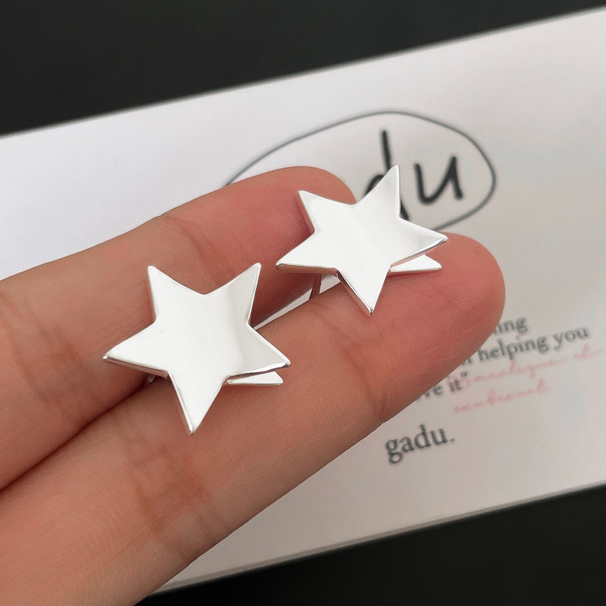 C廠-銀色立體五角星耳環女小眾設計耳飾輕奢高級感特漂亮巨好看耳環「EH-2399」25.12-3