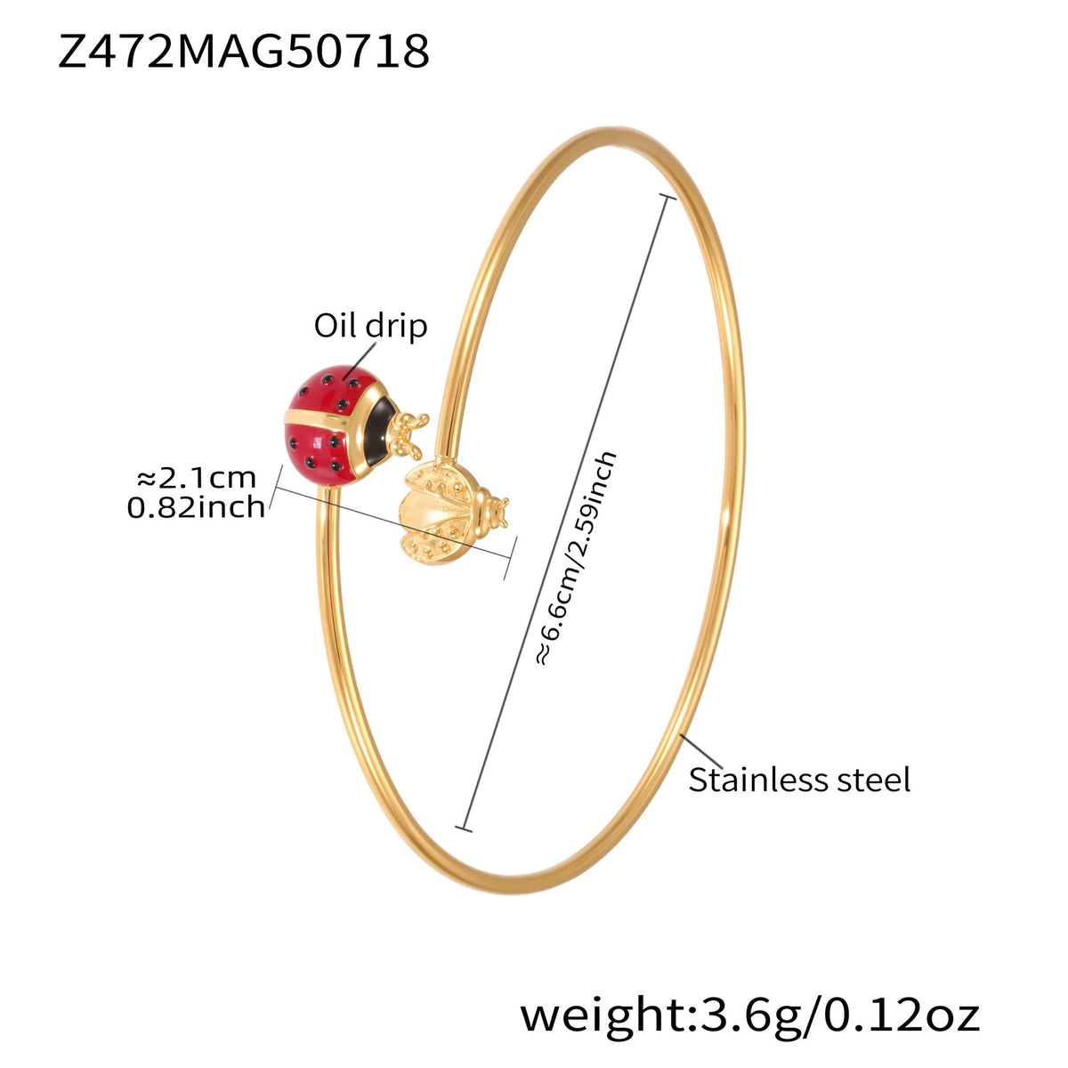 B廠-小蜜蜂海星鋯石開口手鐲ins小眾設計感不鏽鋼18K金歐美鐲子「Z469」25.07-4